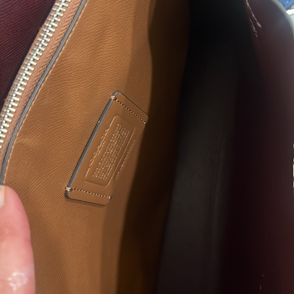 Coach Mollie Blue Tote leather Bag. Silver hardware Retail $378 style 1671 - Picture 9 of 16